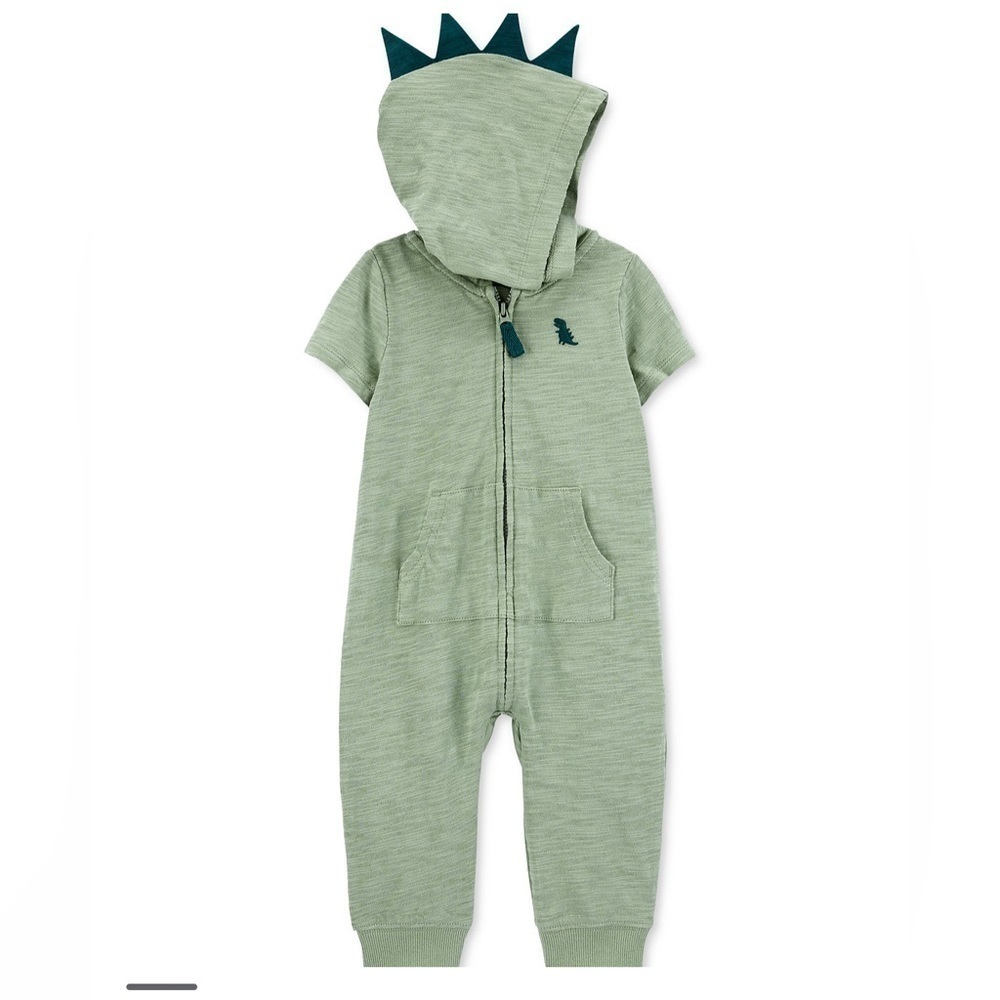 Carter’s Green Short Sleeve Dinosaur Jumpsuit in Size 9 Months